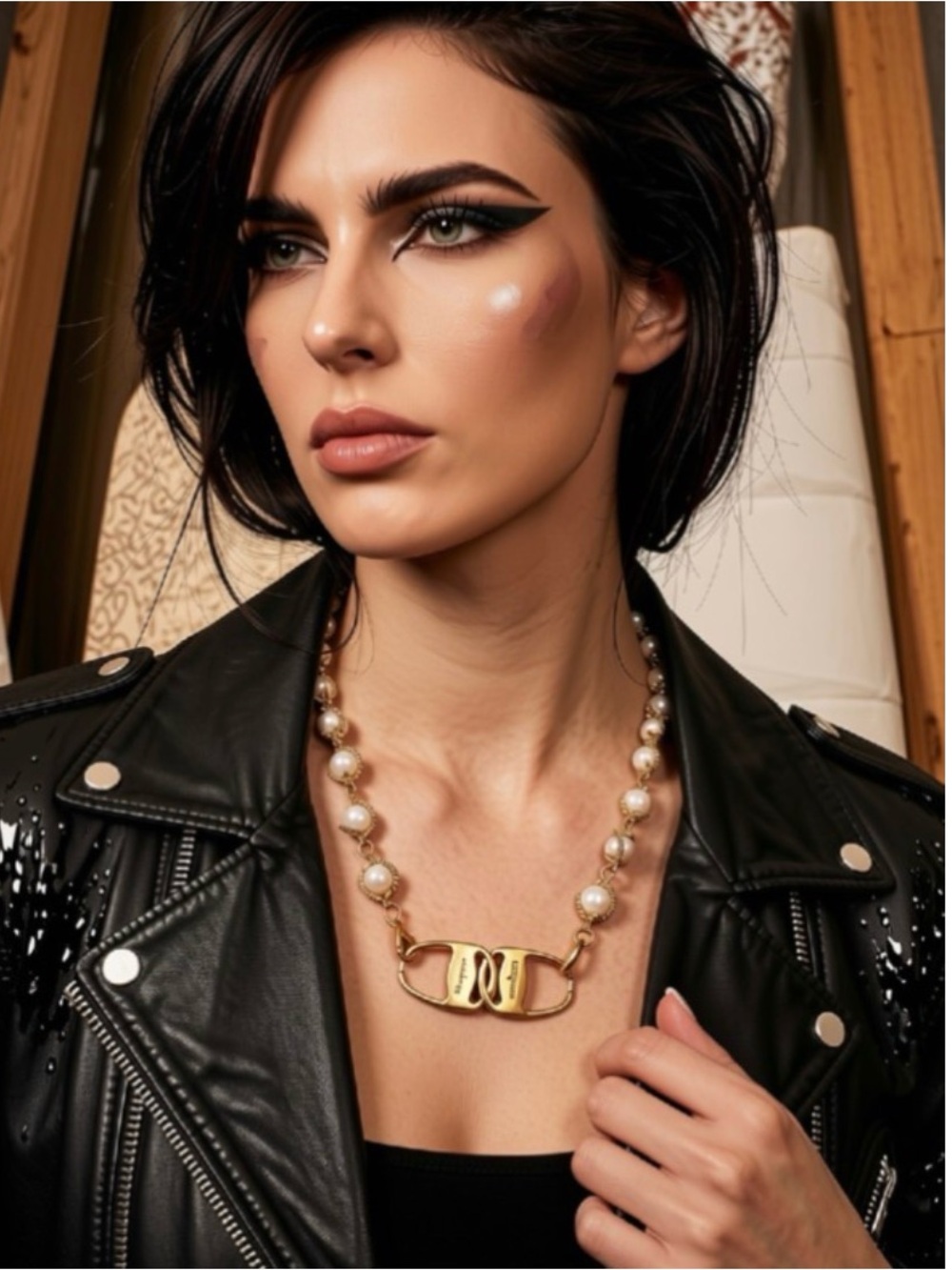 Ferragamo Upcycled Caged Pearl Necklace - Picture 5 of 12